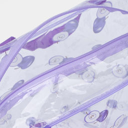 Цена за 2 шт. Косметичка-сумка на молнии для бассейна, большая, с ручками, с принтом Ранетки, сиреневая - Simaland фото 3