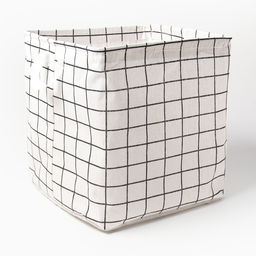 Текстильная корзина Доляна Клетка белая, 32*32*32 см  фото 2