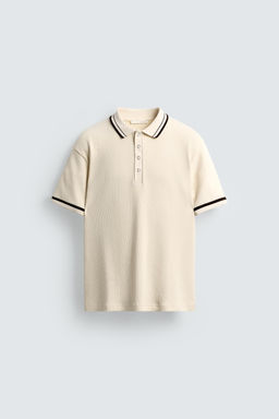 CONTRAST RIBBED POLO SHIRT - Zara фото 6