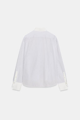 STRIPED SHIRT WITH CONTRAST COLLAR ZW COLLECTION - Zara фото 5