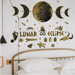 Наклейка интерьерная цветная «Лунное затмение», пластик, набор 2 листа, 30×60 см