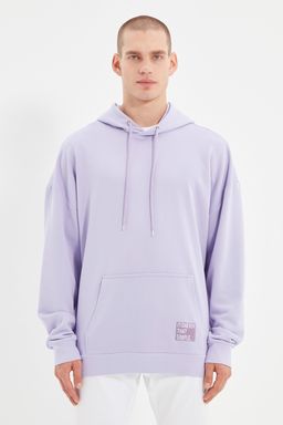 TRENDYOL MAN Beyaz Oversize/Genis Kesim Kapusonlu Etiketli Ici Polar/S?cak Tutan Sweatshirt TMNAW21SW2005 - Trendyolmilla фото 9