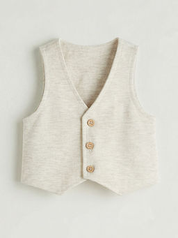 V Yaka Erkek Bebek Triko Yelek