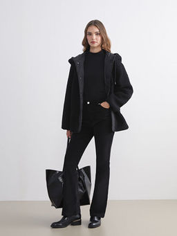 Dar Fit ?spanyol Pa?a Kadife Kad?n Pantolon