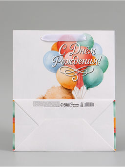 Цена за 2 шт. Пакет подарочный «С Днём рождения. Мишка», 23×27×11.5 см