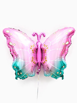 Цена за 2 шт. Воздушный шар фольгированный 32" «Бабочка» цвет розовый металлик