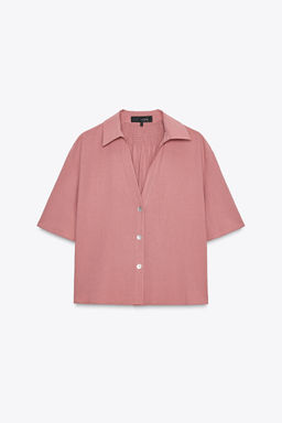 CREASED-EFFECT SHORT SLEEVE SHIRT - Zara фото 17