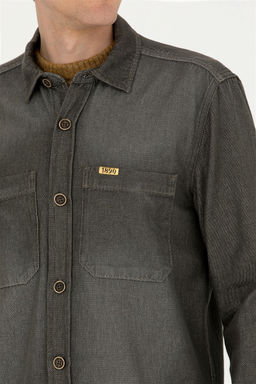 Мужская джинсовая рубашка цвета хаки - U.s. polo assn фото 14