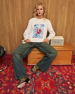 Лонгслив с шёлковой вставкой Петушок LRP001 - Sahar art lab фото 9