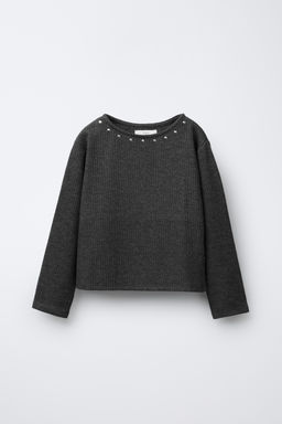 RIBBED STUD T-SHIRT