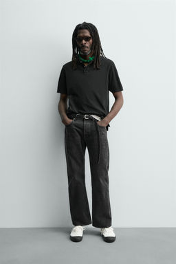 POLO PIQU? LAVADO AARON LEVINE X ZARA / Negro