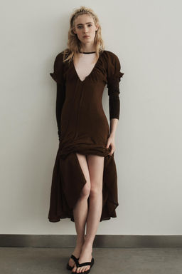 CHIFFON GODET MIDI DRESS - Zara фото 2