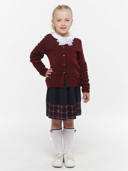 Жакет для девочек 193-7105. 1096 бордо