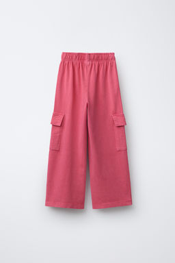 WASHED-EFFECT WIDE-LEG CARGO TROUSERS - Zara фото 2