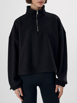 Свитшот женский черный из флиса