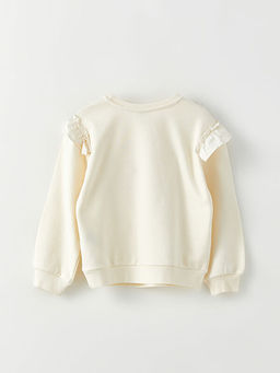 Bisiklet Yaka Bask?l? Uzun Kollu K?z ?ocuk Sweatshirt - Waikiki фото 2