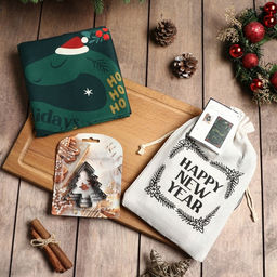 Набор в мешочке Этель Merry Xmas: полотенце 40?70 см, формочки для запекания - 3 шт.