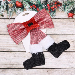 Цена за 2 шт. Бант на ёлку "Веселье" 18*20 см, Красный