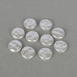 Бусина Zlatka пластик WDB-09 16 мм 10 х 10 шт №01 круглая плоская под жемчуг