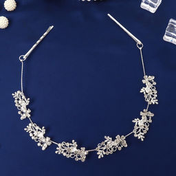 Аксессуар для волос «Джуди», бабочки веточки, 26 см, серебро