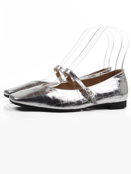 06-2009-5C GREY/SILVER Туфли женские (натуральная кожа)