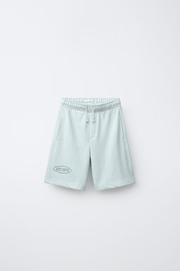 BERMUDA FELPA JOGGING / Menta claro