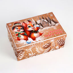 Набор подарочных новогодних коробок 10 в 1 «Зверята», 32.5 × 20 × 12.5 - 12×7×4 см.