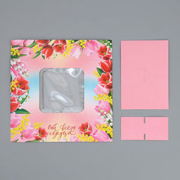 Цена за 5 шт. Коробка для конфет, кондитерская упаковка, 4 ячейки, От всего сердца, 10.5?10.5?3.5 см