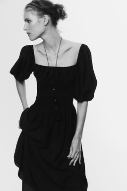Vestido con cintura nido de abeja - H&m фото 3