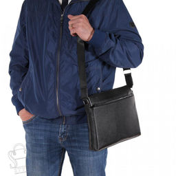 Сумка мужская кожаная 66293H black Heanbag  в Новосибирске