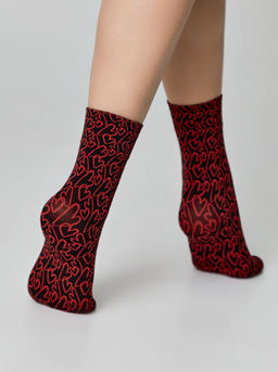 CONTE FANTASY Плотные носки с рисункамиLove nero-bianco 23С-83СП - Conte elegant фото 11