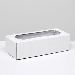 Цена за 5 шт. Коробка самосборная, с окном, белая, 32 х 13 х 9 см