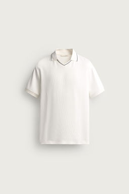 POLO REGULAR FIT CONTRASTE / Blanco roto - Zara фото 5