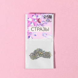 Цена за 3 шт. Стразы «Усечённый конус», с голографией, стеклянные, d=1.8 мм, 100 шт., цвет серебряный