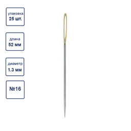 Иглы для шитья ручные Gamma N-363 гобеленовые №16 25 шт. в конверте острые фото 3