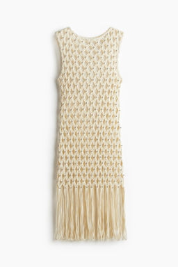 Vestido de rejilla con flecos