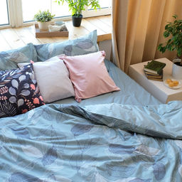 Постельное бельё Этель Евро Mint leaves, пододеяльник 200х217 см, наволочки 50х70 см 2 шт, 100% хлопок  фото 9