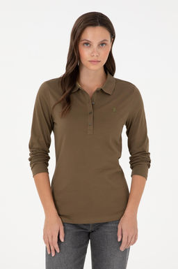 Женский базовый свитшот цвета хаки Неожиданная скидка в корзине