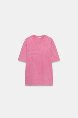 CAMISETA EFECTO LAVADO BRILLOS / Rosa - Zara фото 4