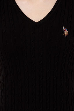 Женский черный базовый свитер с v-образным вырезом Неожиданная скидка в корзине - U.s. polo assn фото 6