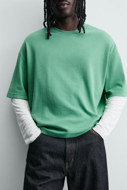 SUDADERA BOXY FIT ESTRUCTURA / Verde - Zara фото 6