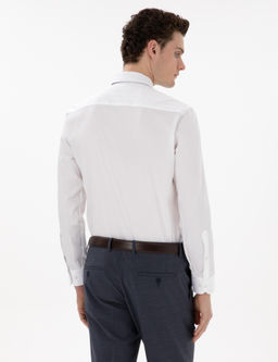 Beyaz Slim Fit Uzun Kollu Klasik G_mlek