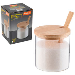 Сахарница/Банка для хранения cып. прод., Bambu, объём: 300 м стекл, с крыш+лож/бамбук 109034