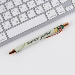 Подарочный набор, блокнот 125 листов и ручка пластик, синяя паста 0.7 мм «Золотому учителю»