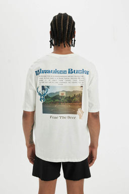 DeFactoFit Футболка оверсайз с круглым вырезом и короткими рукавами НБА Милуоки Бакс  фото 5