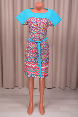 Платье трикотажное с поясом (210-20)