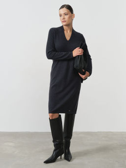 Платье из кашемира 13123 чернильное