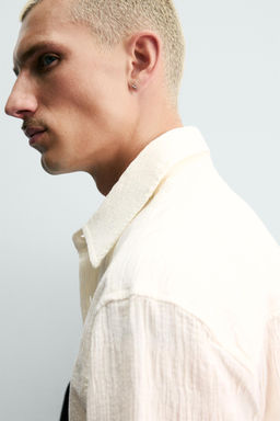 CAMISA RELAXED FIT EFECTO ARRUGADO / Blanco roto - Zara фото 6