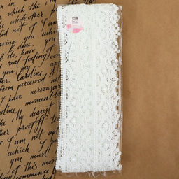 Кружево гипюровое, 40 мм, 9±0.5 м, цвет белый