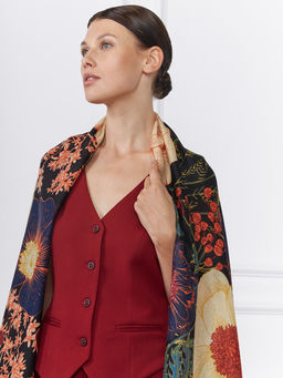 Большой, мягкий, тонкий и очень нежный двусторонний палантин с рисунком. - Tantino фото 5